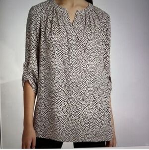 Stitch Fix 41 Hawthorn Morey Tunic Polka Dot Blouse Large